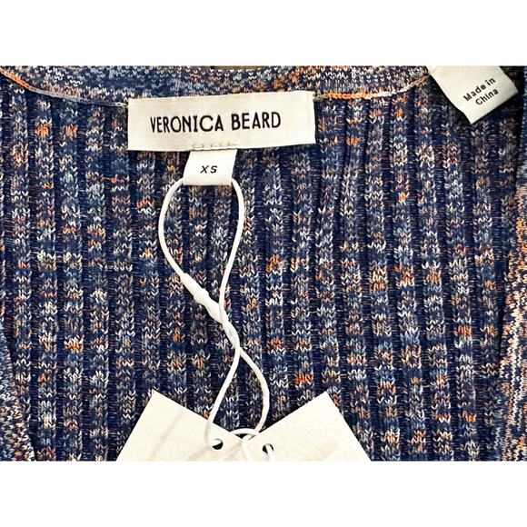 Veronica Beard NWT Sid Rib Knit V-Neck Sleeveless Top Blouse Spacedye Multi XS - Picture 4 of 5